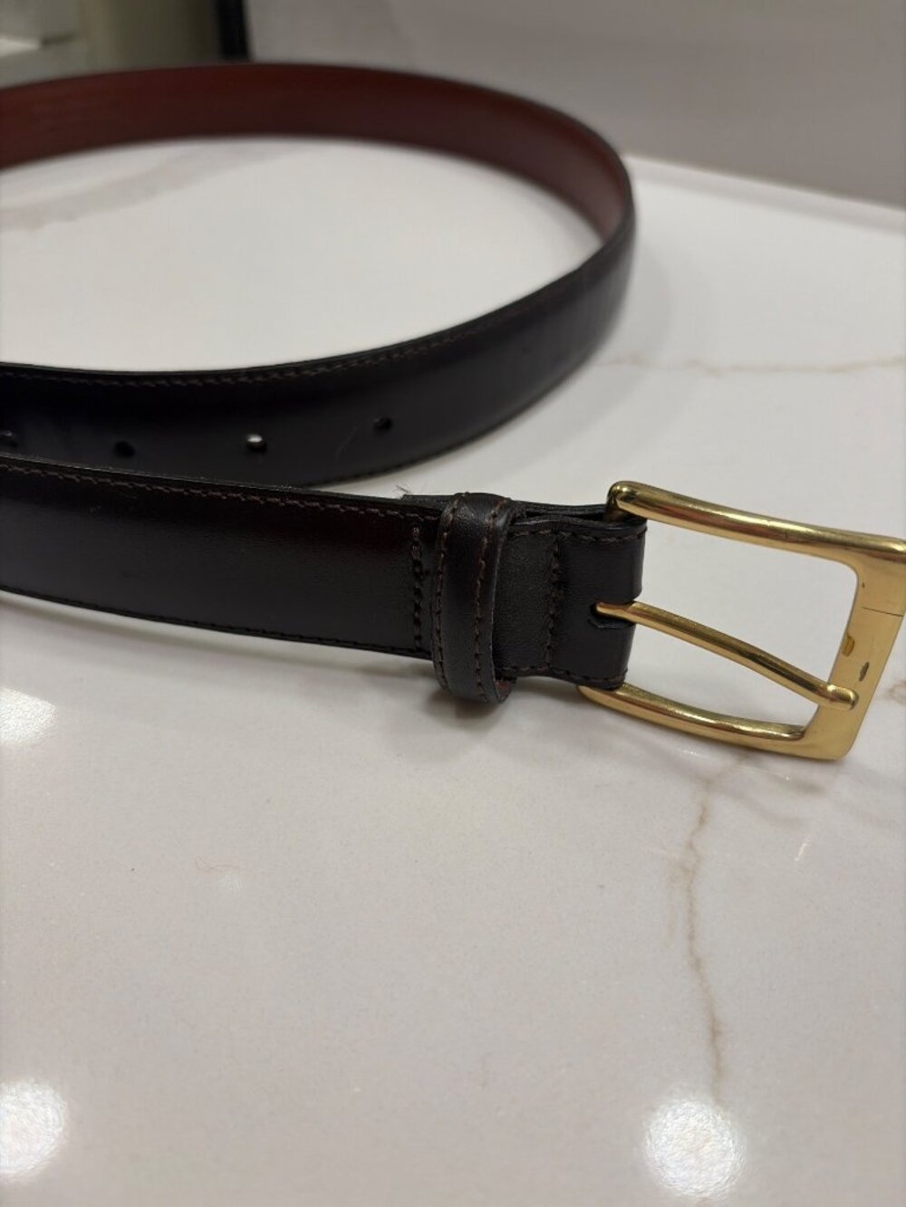 Savile Row Dress Belt Very Dark Brown Cowhide Leather Size 36 Classic